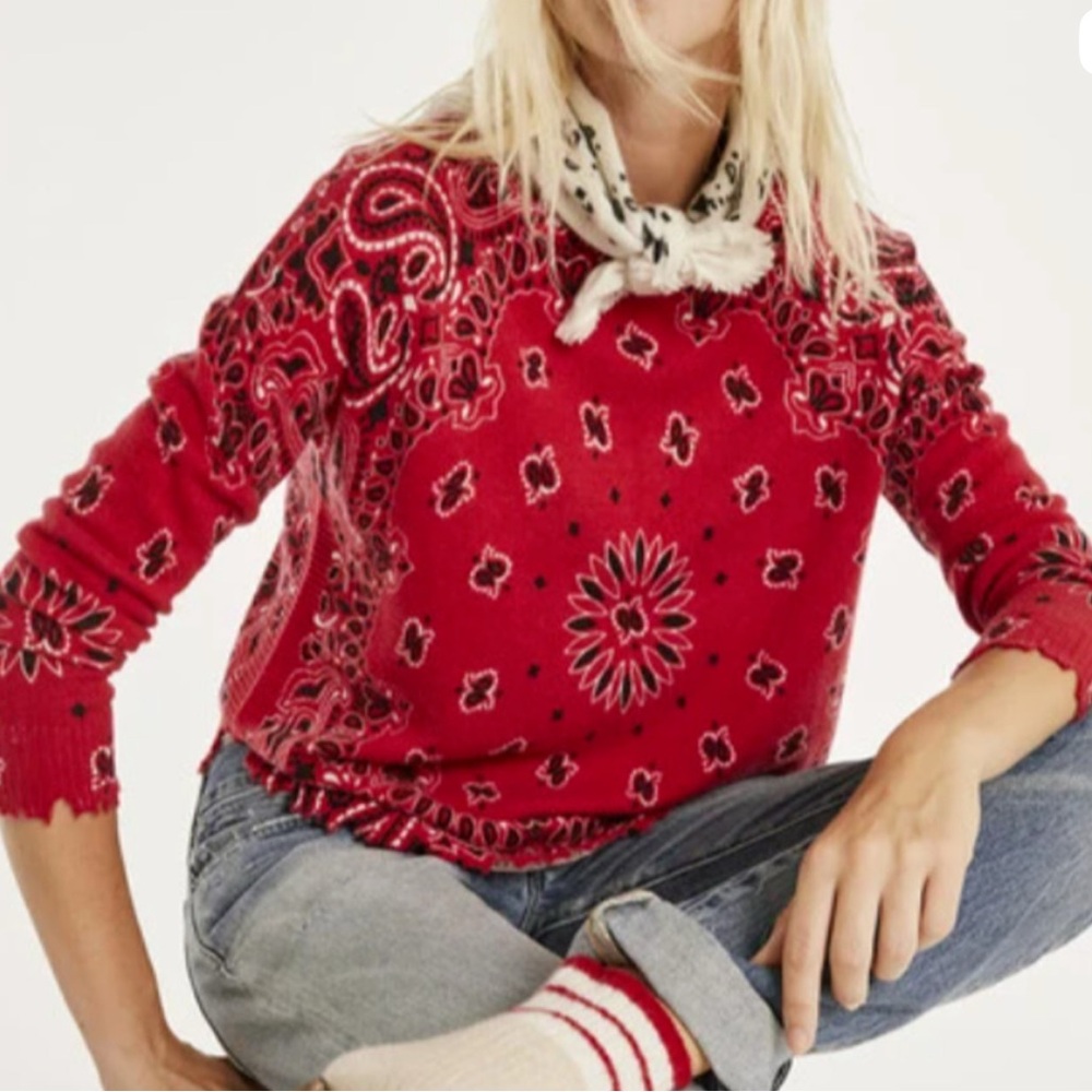 Kujten Mela Bandana Sweater Round Neck Cashmere Size 2 Small/Medium